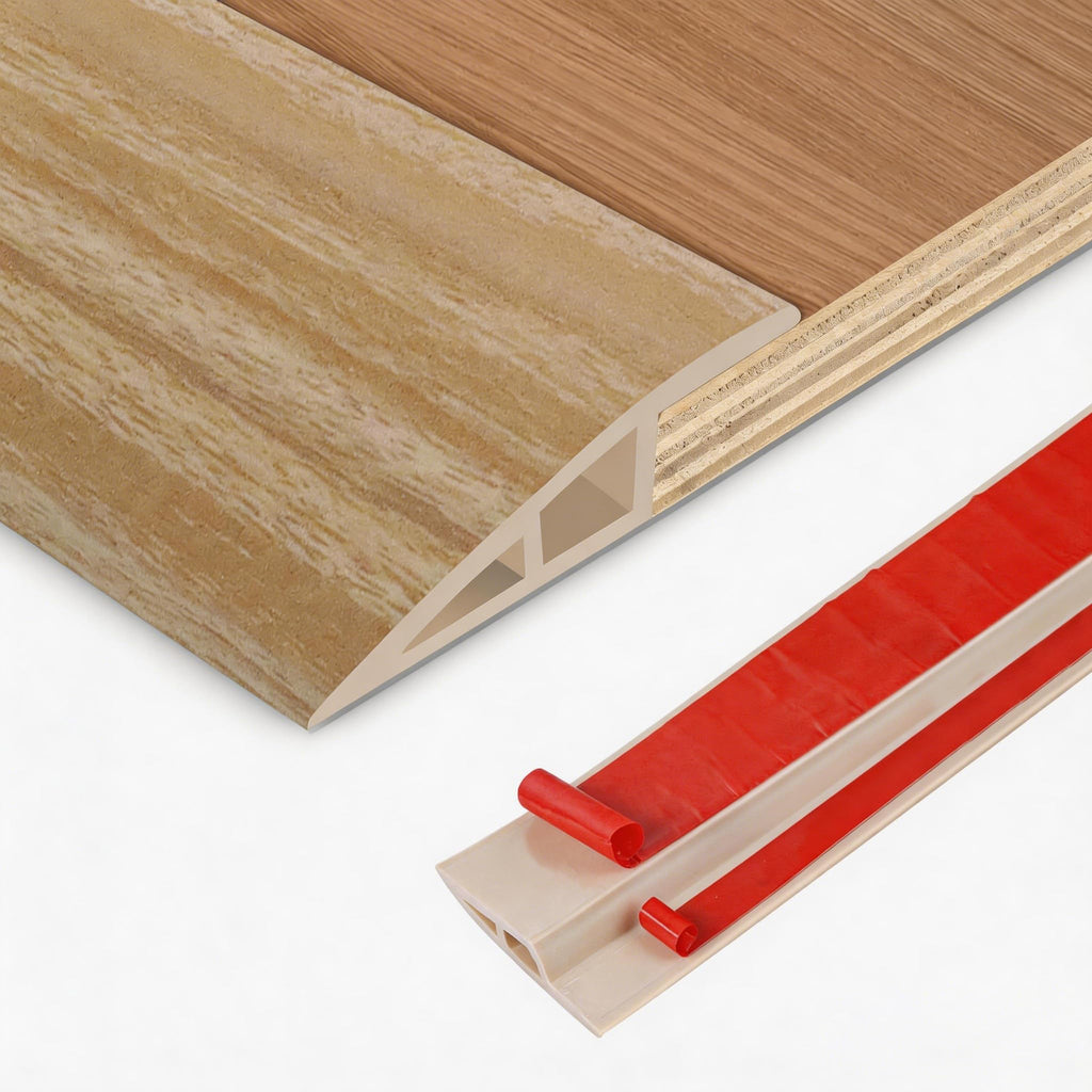 Floor Transition Strip Vinyl Door Threshold Ramp Self Adhesive Carpet Edging Strip Doorway Edge Trim (3.3 Foot)