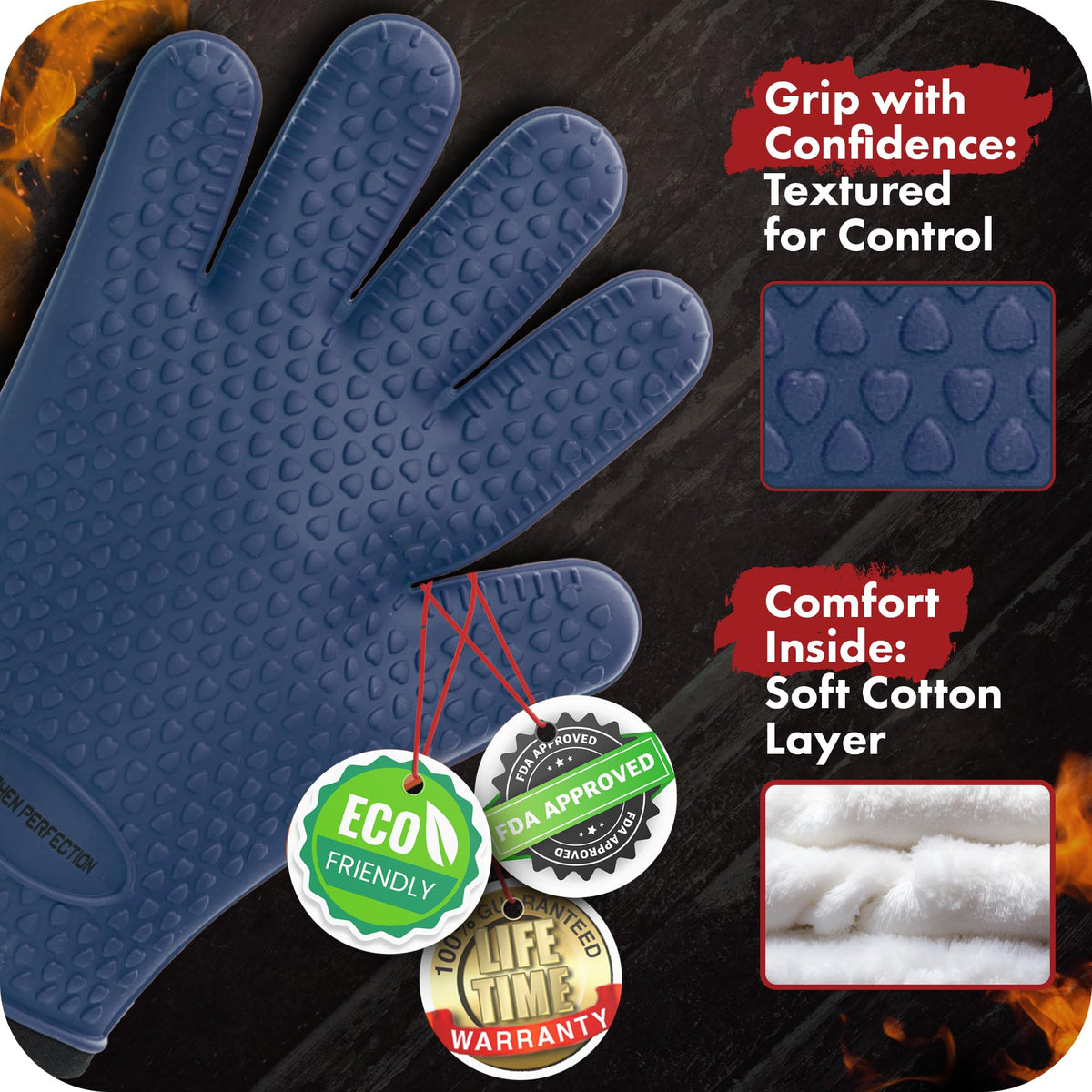 S Silicone Smoker BBQ Gloves (2 Count)