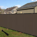 ECOOPTS 4'x20' Privacy Fence Screen Windscreen with Copper Grommets, Fit for Commercial Fence and Residential Garden Outdoor 90% UV Blockage, Cable Zip Ties Included (Brown)