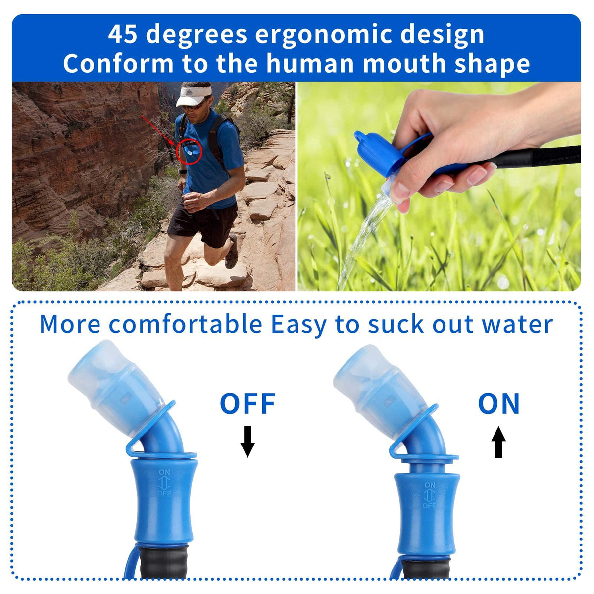 KUREIDA Hydration Bladder 2 Liter, BPA Free Water Bladder for Hiking Backpack Water Storage Bag with Insulated Tube, Hydration Backpack Replacement for Outdoor Camping Running Hiking