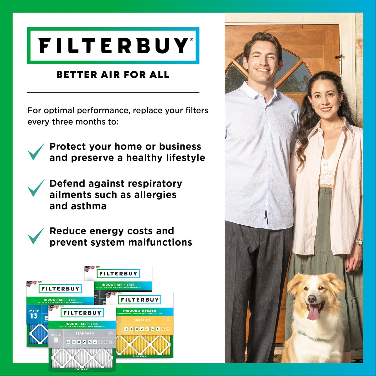 30x32x1 Air Filter MERV 8 Dust & Allergy Defense (6 Count)