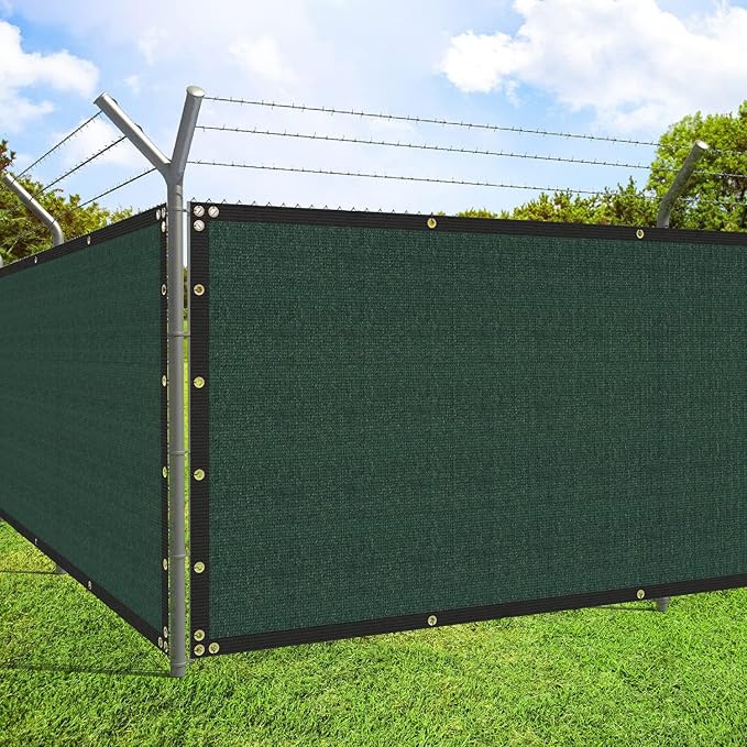ECOOPTS 4'x145' Privacy Fence Screen Windscreen with Copper Grommets, Fit for Commercial Fence and Residential Garden Outdoor 90% UV Blockage, Cable Zip Ties Included (Green)