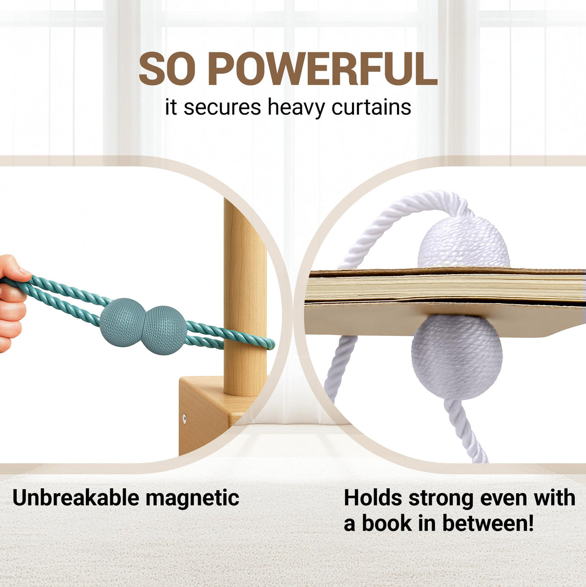 Magnetic Curtain Tiebacks Blue 4pcs (100 grams)