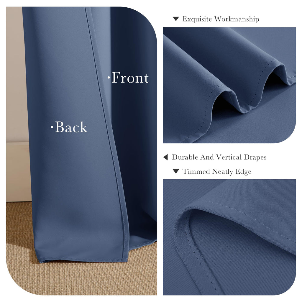 Stone Blue Blackout Curtains for Living Room 94 Inche 2 Pcs (2 Count)