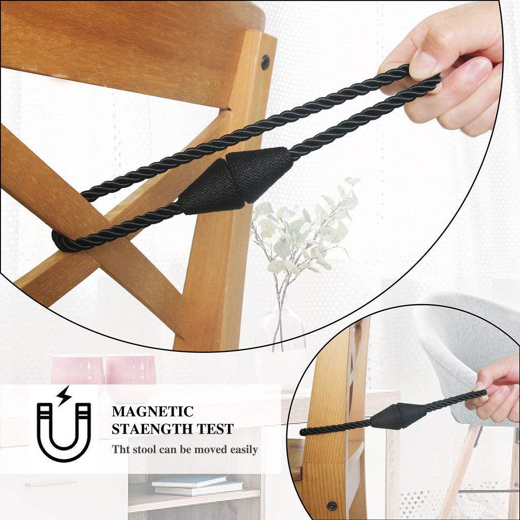 2 Pack Magnetic Curtain Tiebacks Rope Modern Handmade Curtain Tie Backs Decorative Drapes Weave Holdbacks for Window Décor