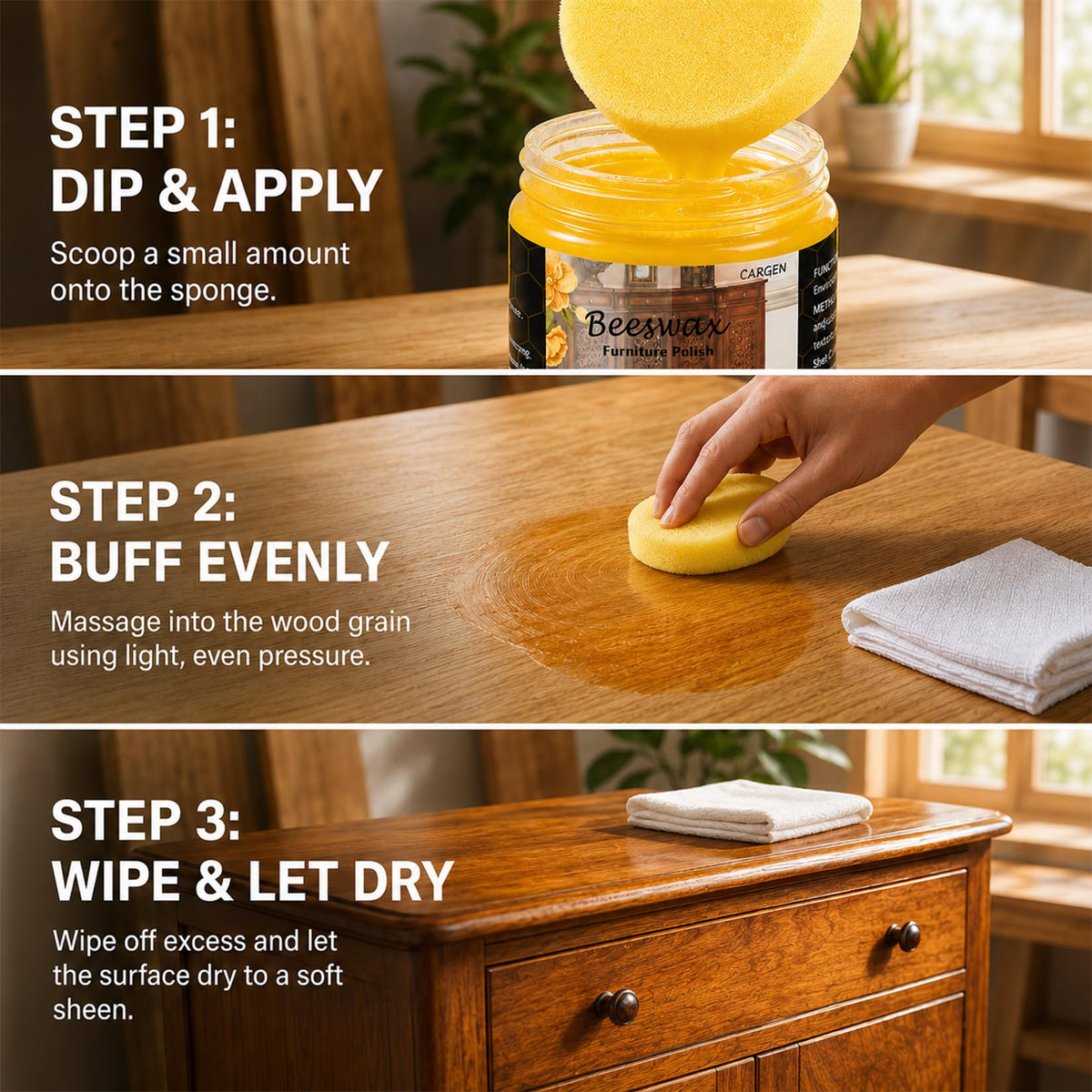 3PCS Beeswax Wood Polish (8.46 Ounce)