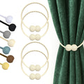 Magnetic Curtain Tiebacks Beige 4 Pack