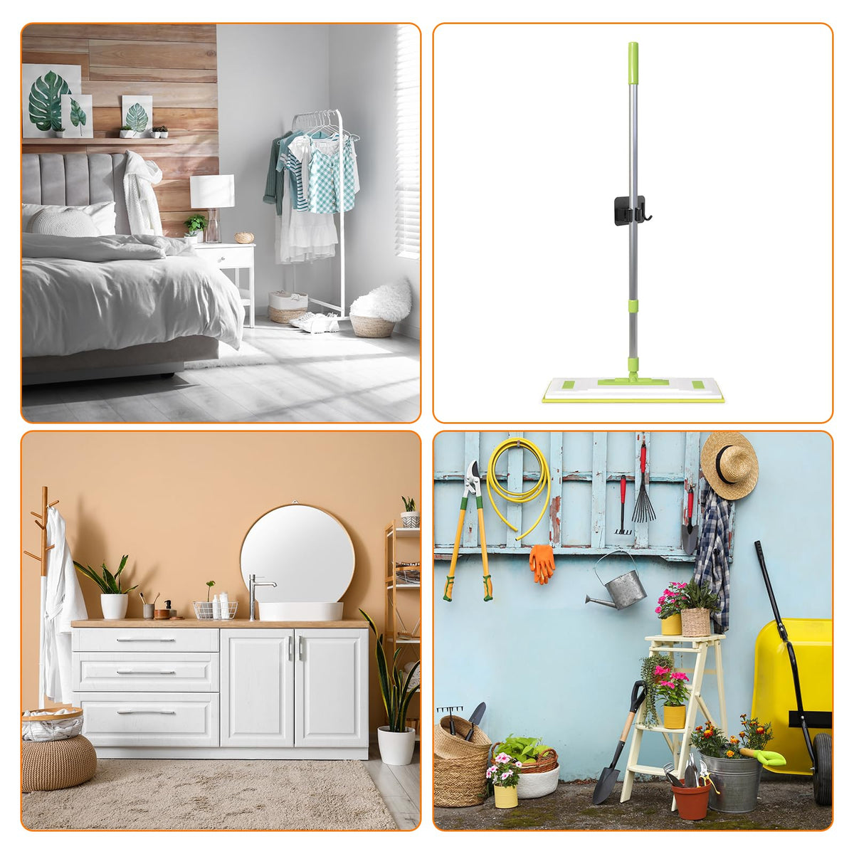 12pcs Mop Broom Holder Wall Mount