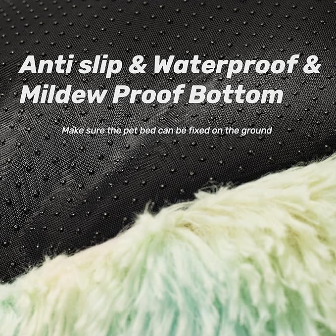 Anti Anxiety Round Fluffy Plush Faux Fur Warm Washable Dog Bed & Cat Bed, Original Bed for Small Medium Large Pets,Used to Relieve Joints and Improve Sleepï¼?0"/24"/27''ï¼?(27", White)