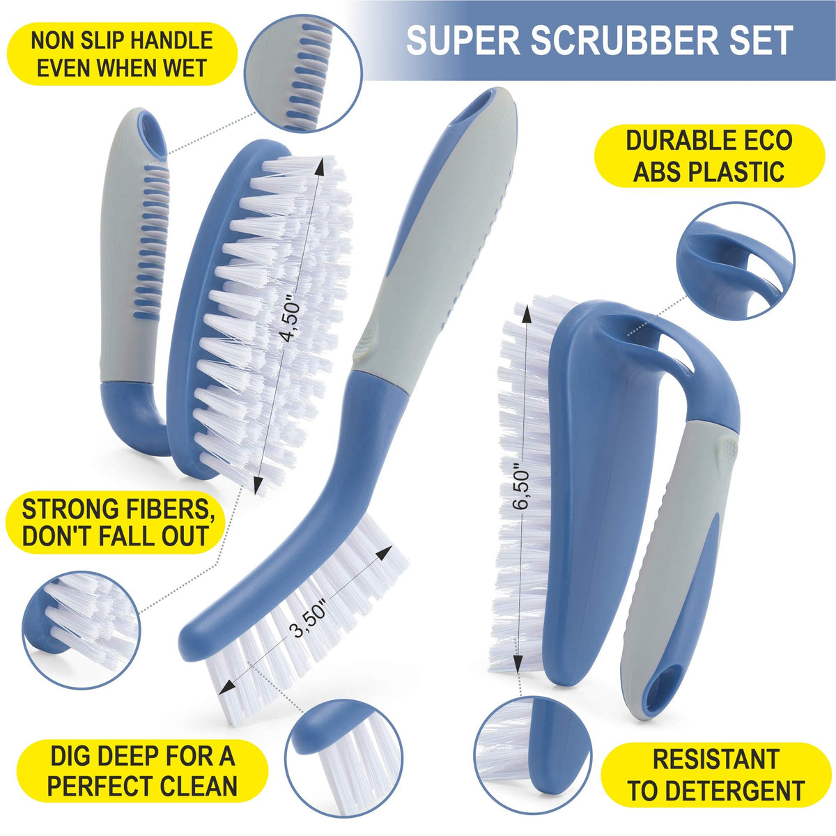 Scrub Brush Set of 6 pcs (6 Count)