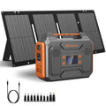 Portable Solar Generator 300W Portable Power Station with 60W Solar Panel