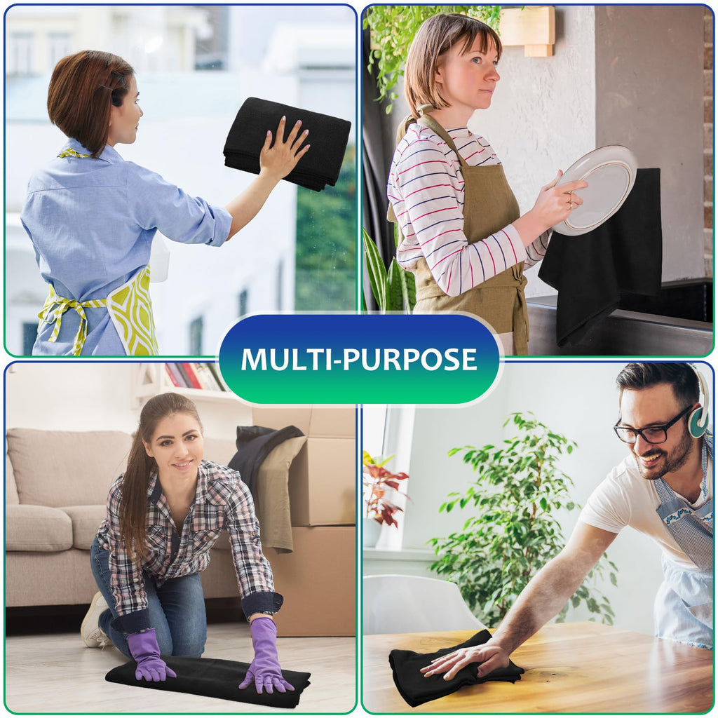 6 Pcs Extra Large Microfiber Cleaning Cloth 30" x 20" Washable Reusable Microfiber Towel Streak Free Lint Free Cloth for Cleaning Home Glass Office Window Bathrooms (6 Count)
