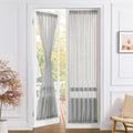Sheer Door Curtain Closet Linen Textured Curtain Sheers Doorway Light Filtering Voile French Door Rod Pocket Curtains Patio Glass Doors