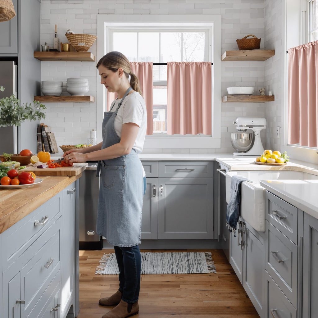 100% Blackout Short Curtains for Small Window (2 Count)