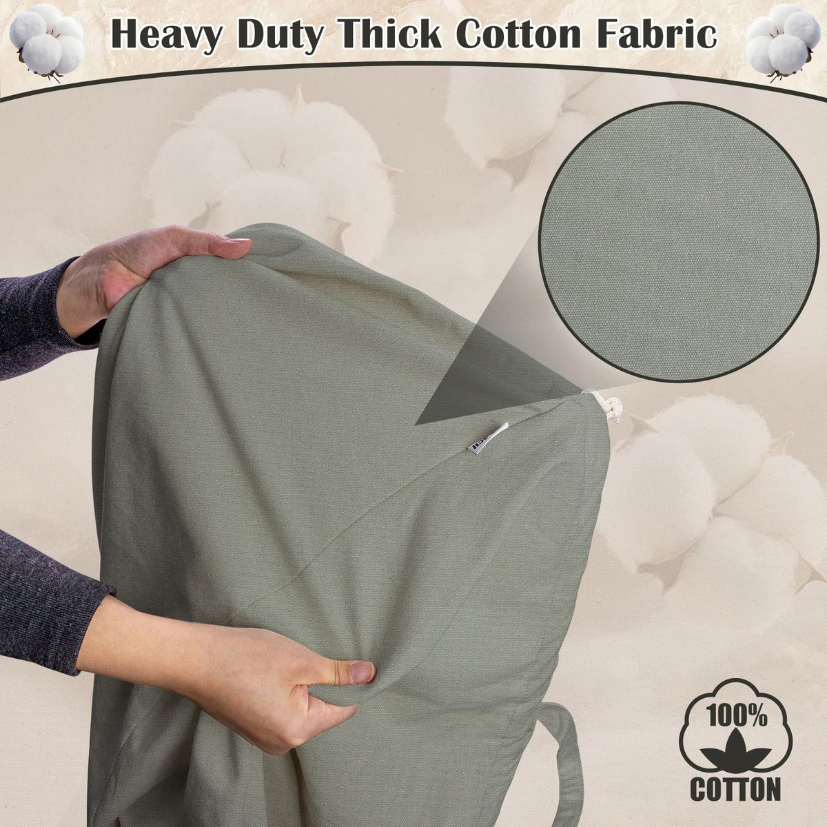 Cotton Canvas Laundry Bag 33"Wx 35"H