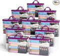 10PACK Clear Zippered Storage Bags for Clothes, 22L Clear Storage Bag, and Blanket Storage Bags for Bedding, Linen, Blankets, Comforters, Clothing & Toys (Purple)