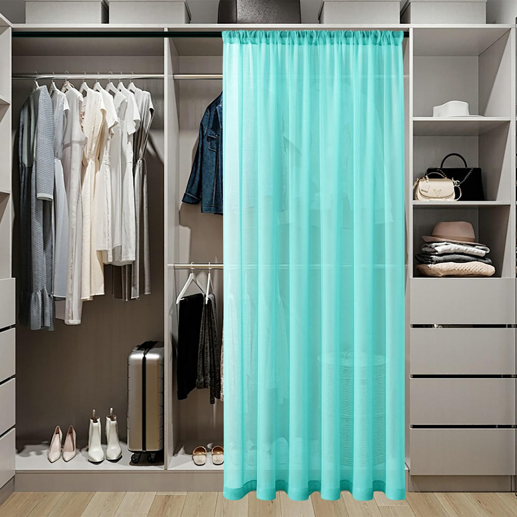 Small Sheer Door Curtain Closet Linen Textured Curtain Sheers Doorway Light Filtering Voile French Door Rod Pocket Curtains Patio Glass Doors