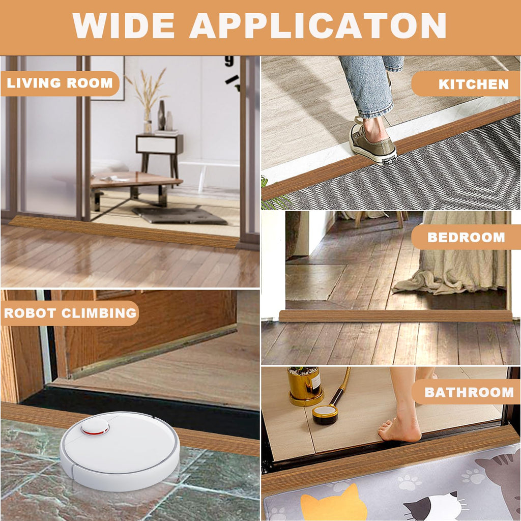 Vinyl Door Threshold Flooring Transition Strip Self Adhesive Carpet Edging Strip for Laminate Doorway Edge Threshold from 1 (6.6 Foot)