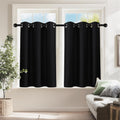Black Short Blackout Curtains for Bedroom