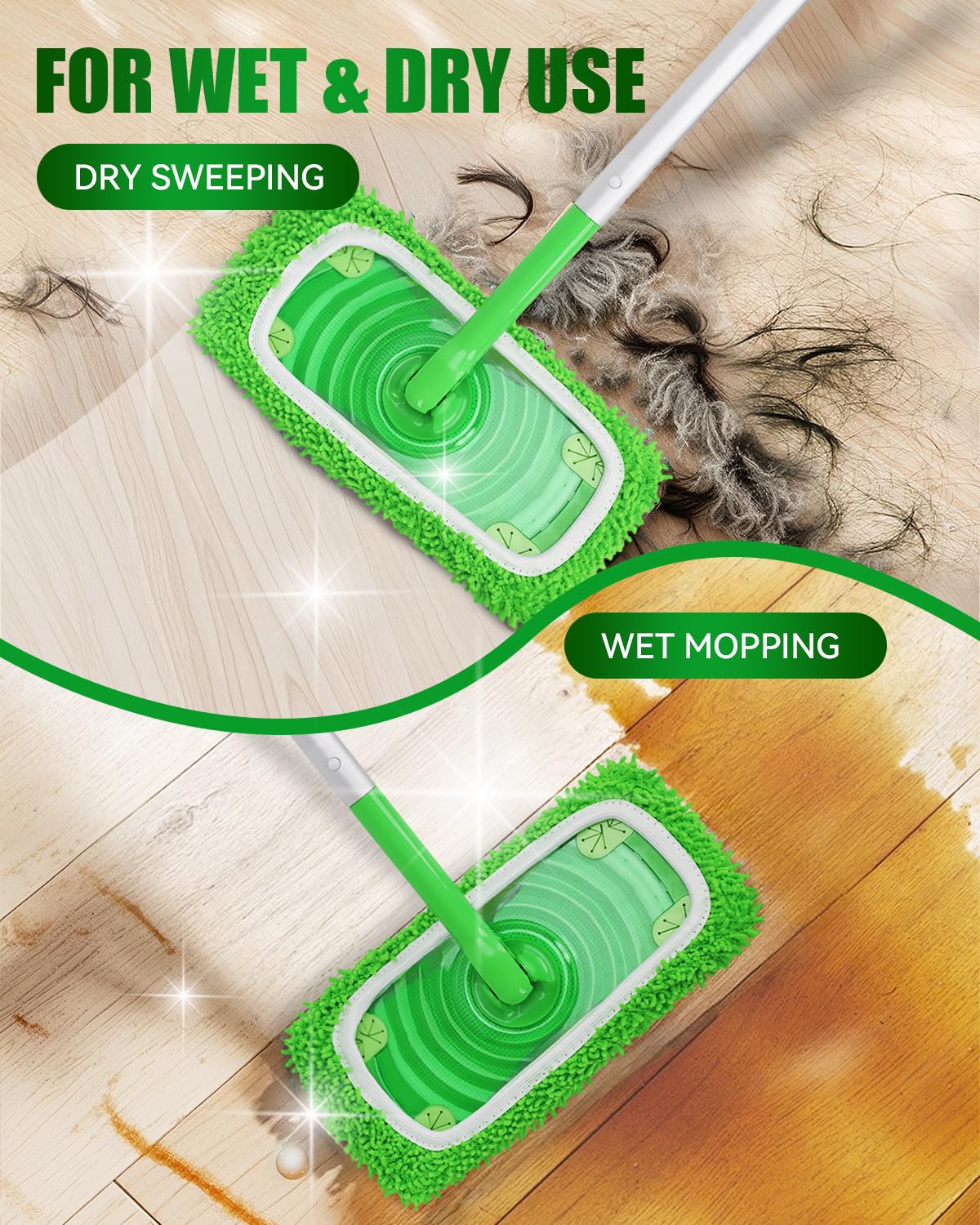 Reusable Microfiber Mop Pads Compatible with Swiffer Sweeper Mop (4 Count)
