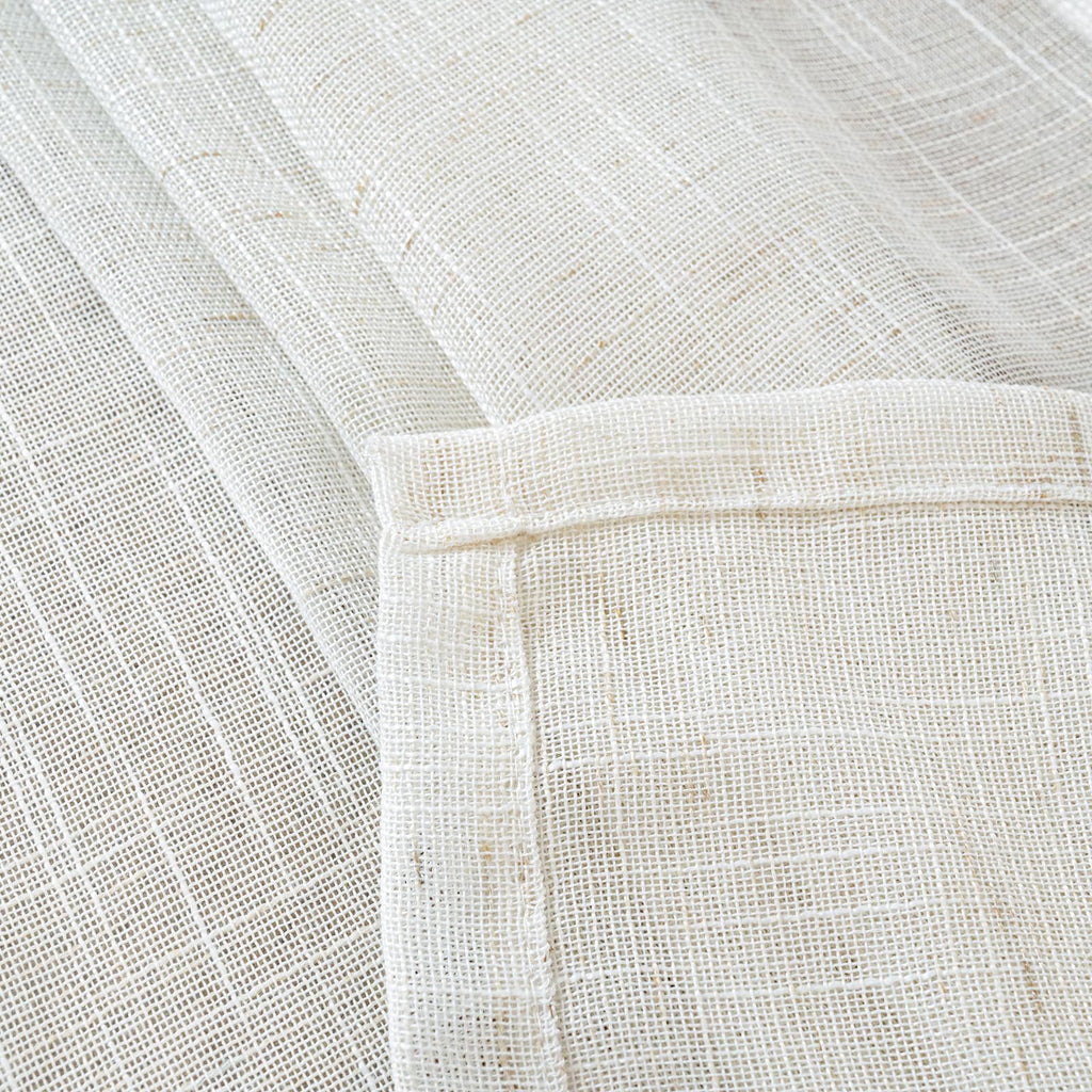 Small Linen Curtains 24 Inch Length for Cafe Kitchen Window (2 Count)