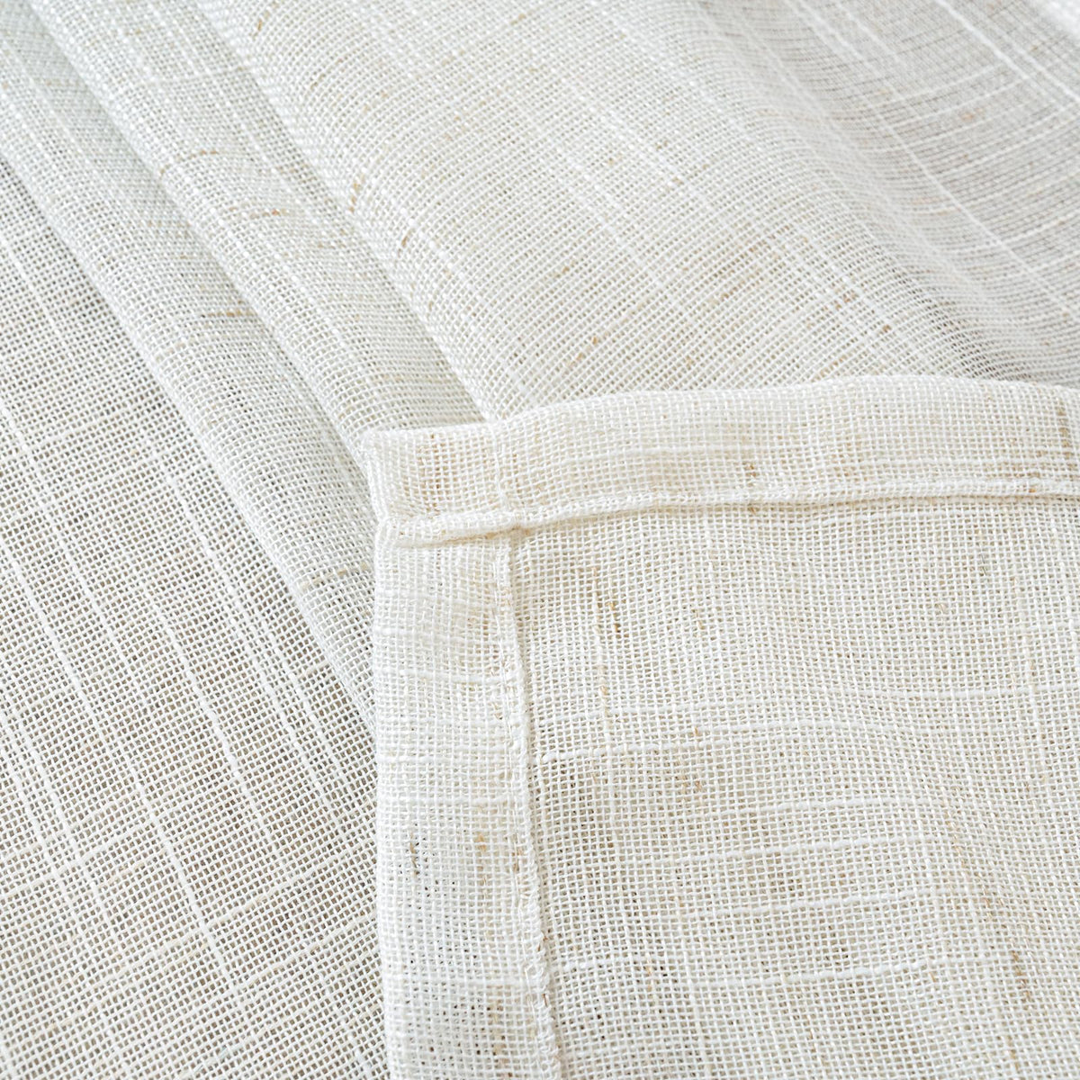 Small Linen Curtains 24 Inch Length for Cafe Kitchen Window (2 Count)