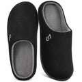 Men's Two Tone Cozy House Slippers Muted Black Gray