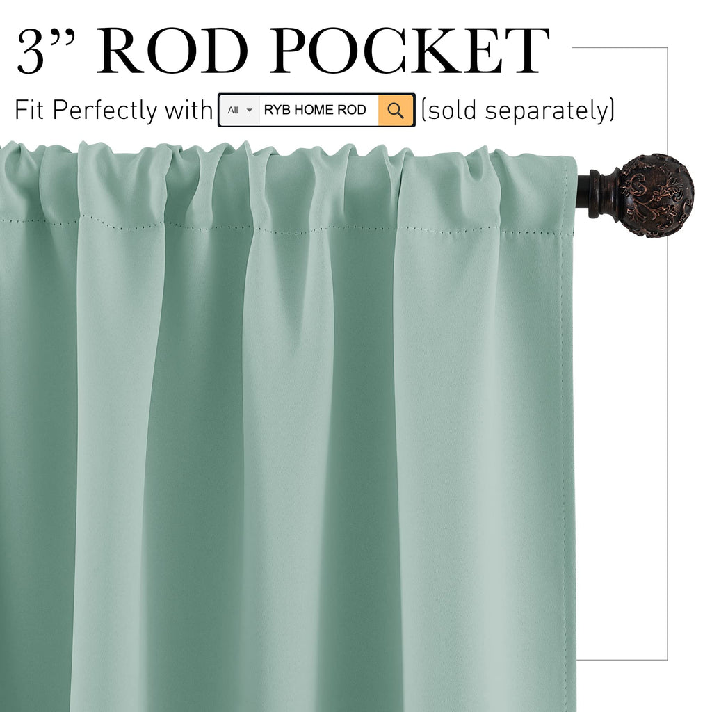 Cafe Blackout Curtains 24 inch Length