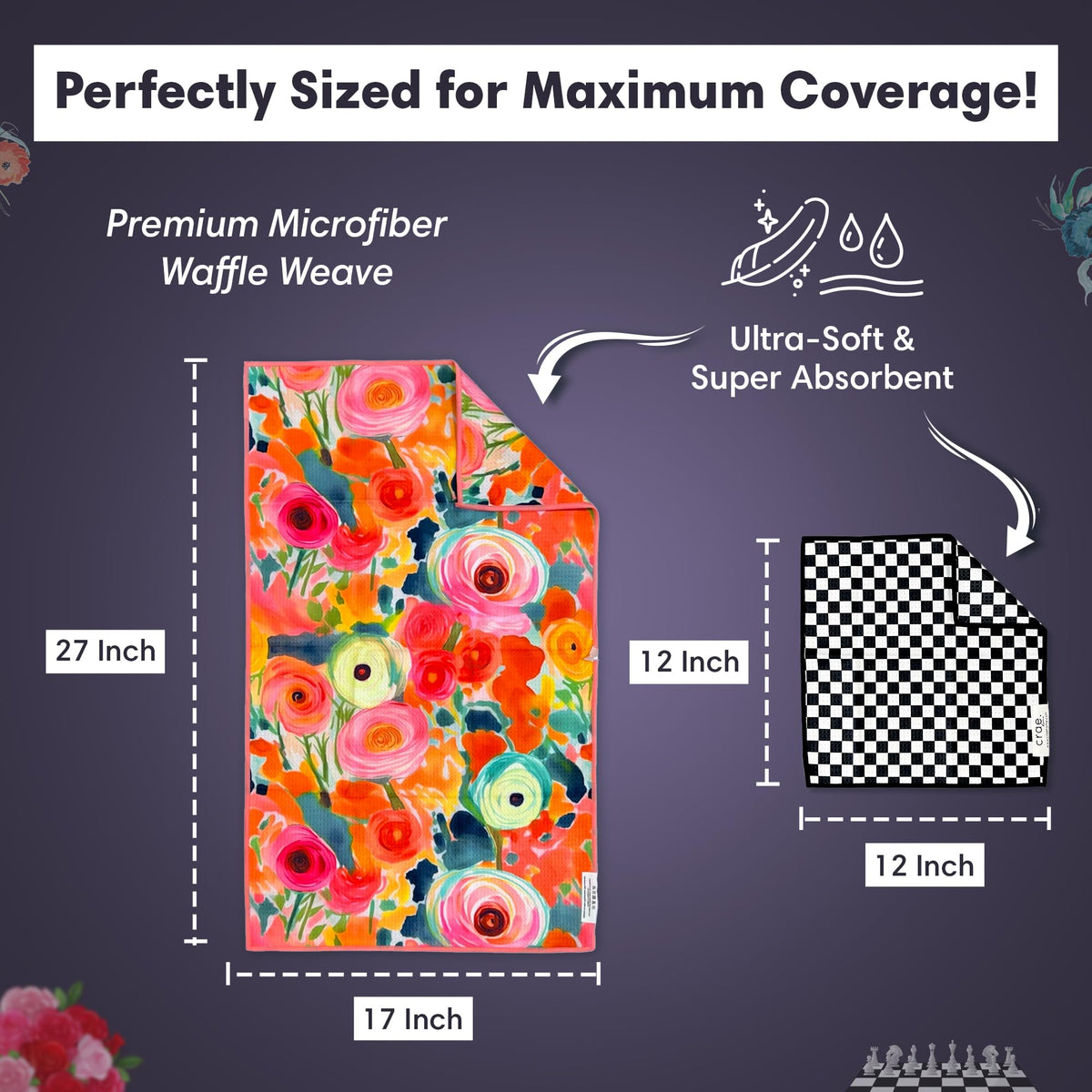 Microfiber Hand Towel & Washcloth Set (2 Count)