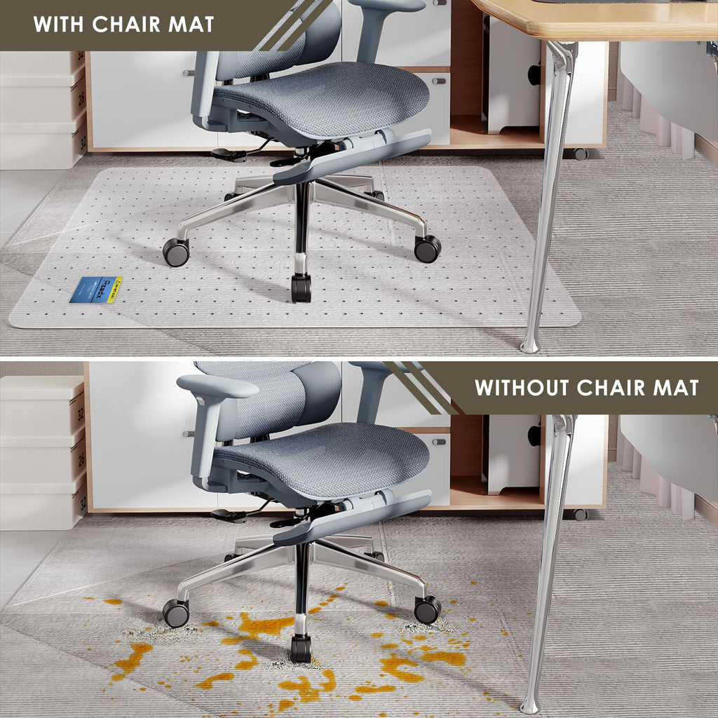Heavy Duty Office Chair Mat for Carpet 32" x 48" Hard Material (2 Count)