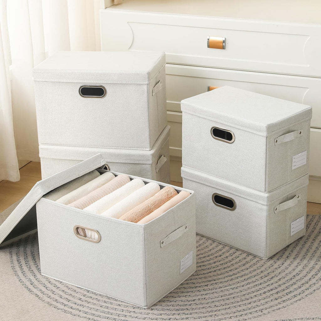 Collapsible Storage Bin with Lid [5 (5 Count)