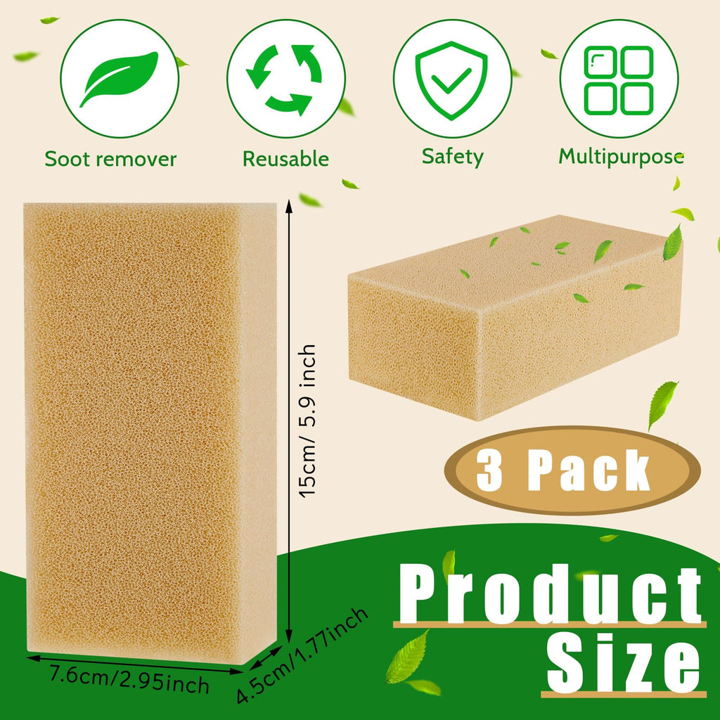 3 Pcs Reusable Soot Eraser Sponge for Dry Cleaning (3 Count)