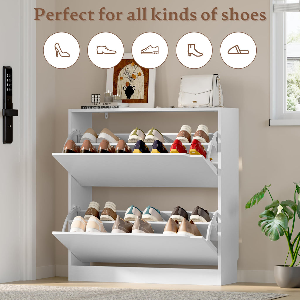Shoe Cabinet with 2 Flip Drawers