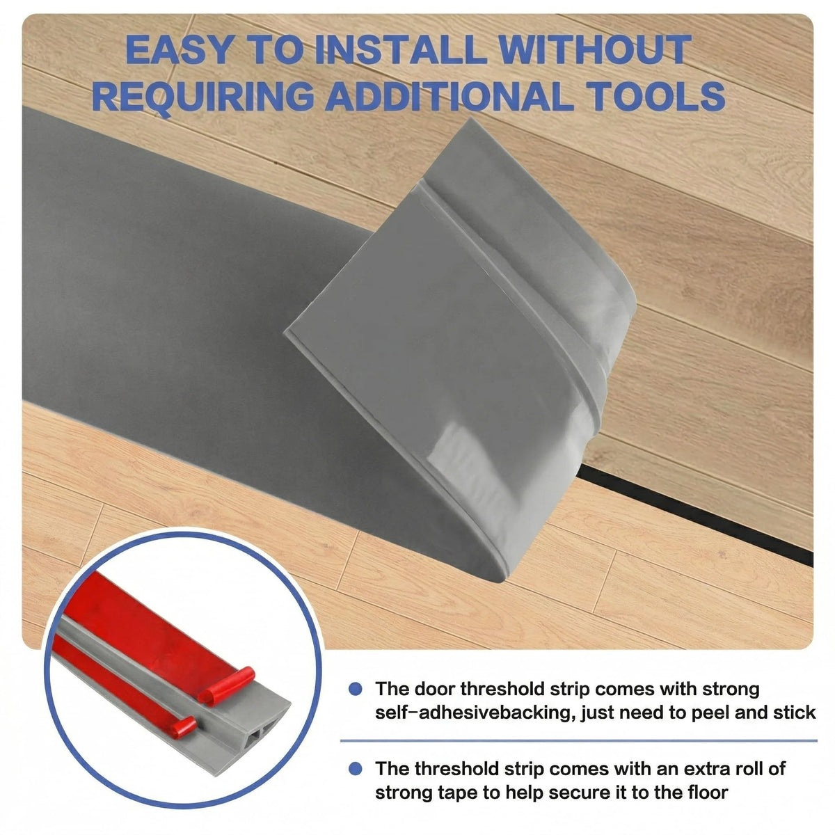 Floor Transition Strip Vinyl Door Threshold Ramp Self Adhesive Carpet Edging Strip Doorway Edge Trim (10 Foot)