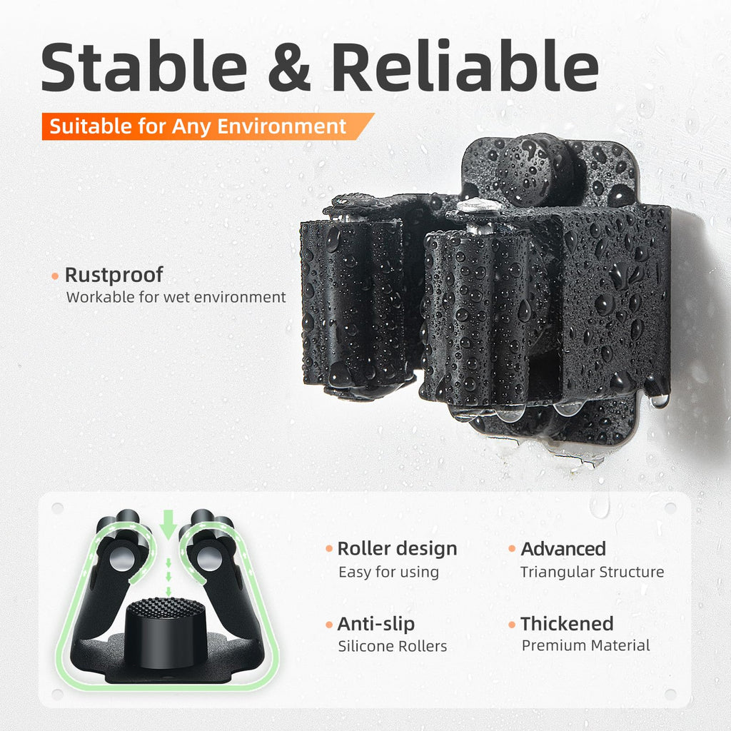 5 PCS Broom Holder Wall Mount