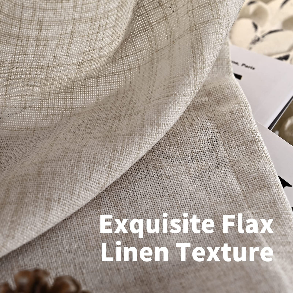 Linen Kitchen Curtains 36 Inches Long for Over Sink (2 Count)