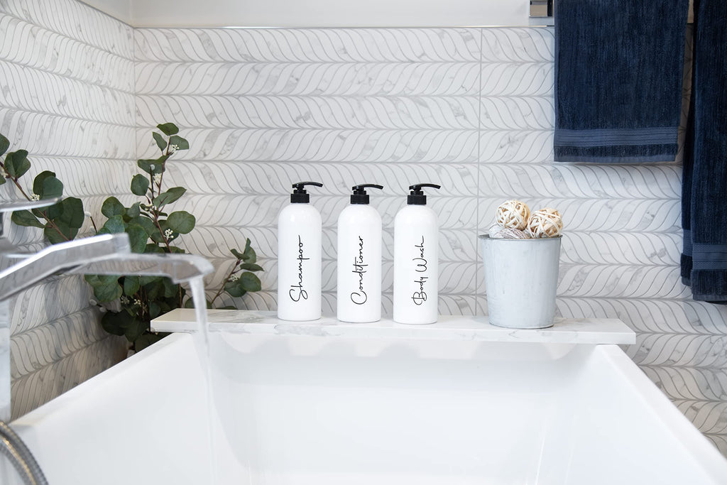 Alora 16oz Refillable Shampoo and Conditioner Dispenser Bottles (3 Count)