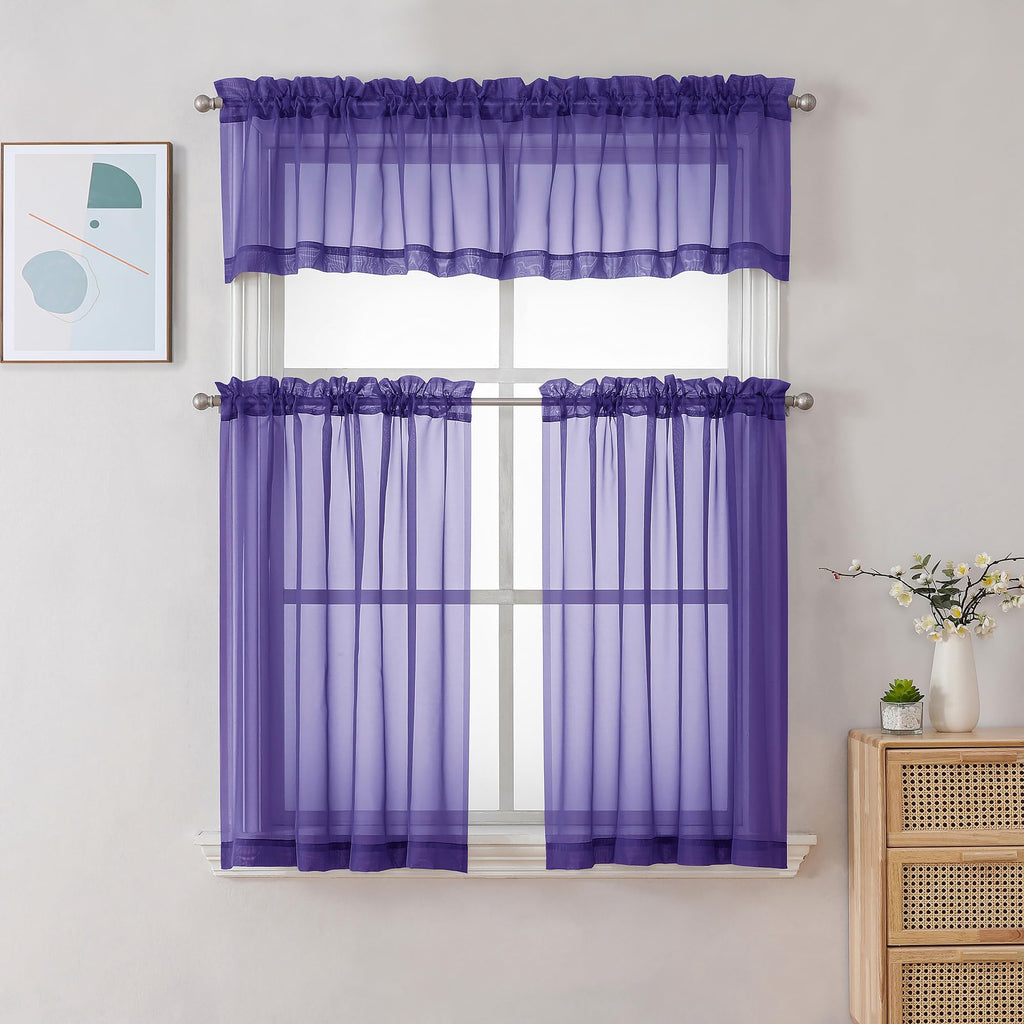 Sheer Curtains 36 inch Length 2 Panels (2 Count)