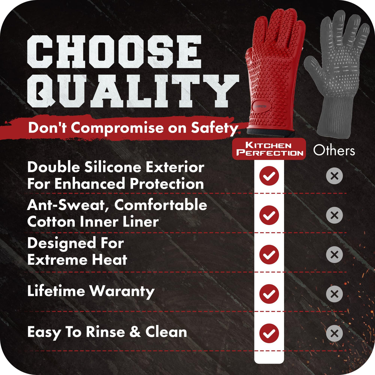 XL Silicone Smoker BBQ Gloves (2 Count)