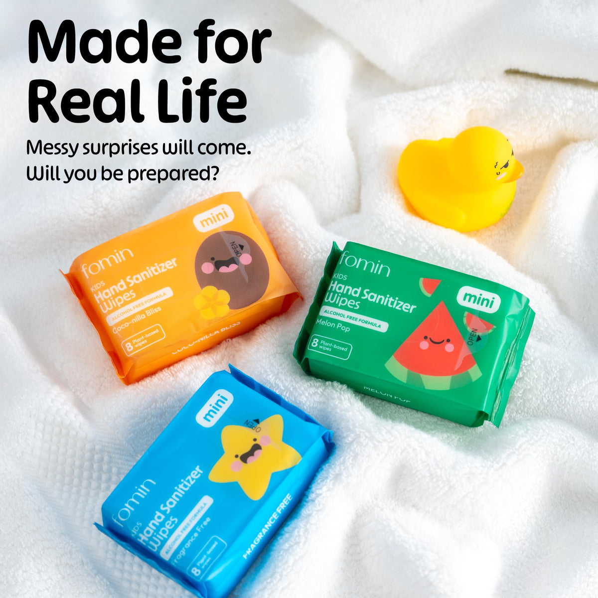 Mini Hand Sanitizer Wipes Travel Size 8 Pack (64 Count)