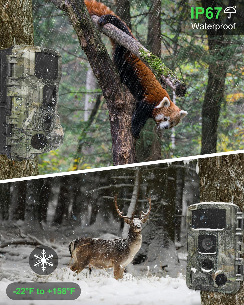 KJK Trail Camera - 4K, 64MP, WiFi, Bluetooth, IP67