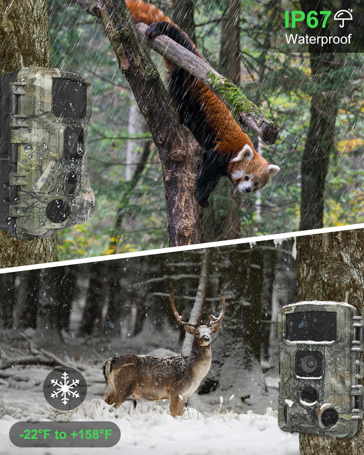 KJK Trail Camera - 4K, 64MP, WiFi, Bluetooth, IP67