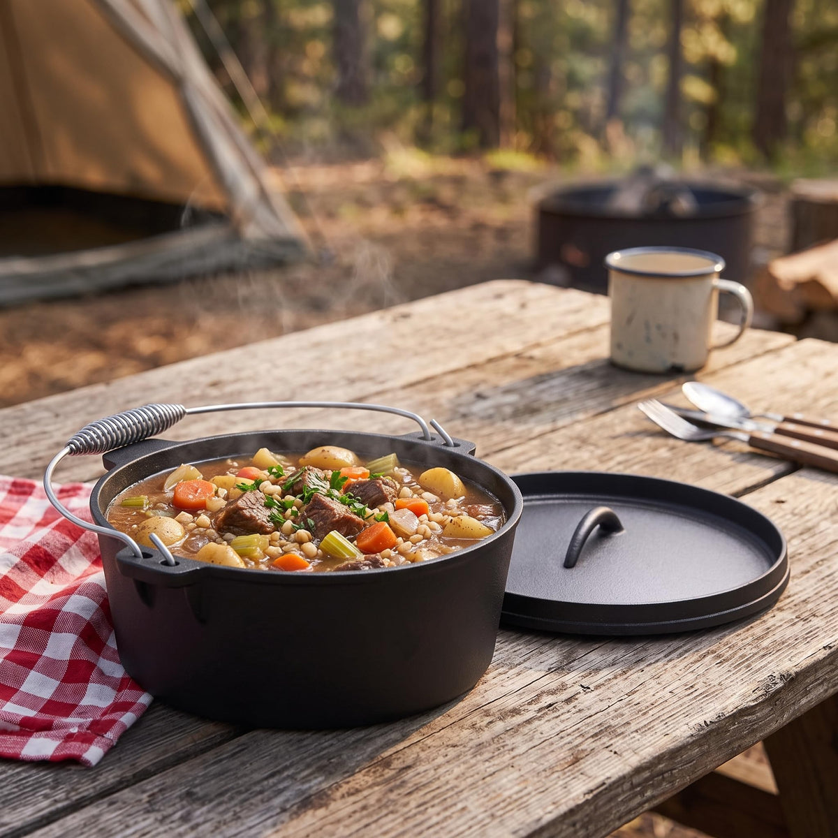 LOCEHNGY Cast Iron Dutch Oven - 4.5Qt, cast iron