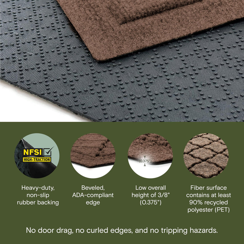 Cordova Front Door Mat Indoor Outdoor Entrance (10 Sq Ft)