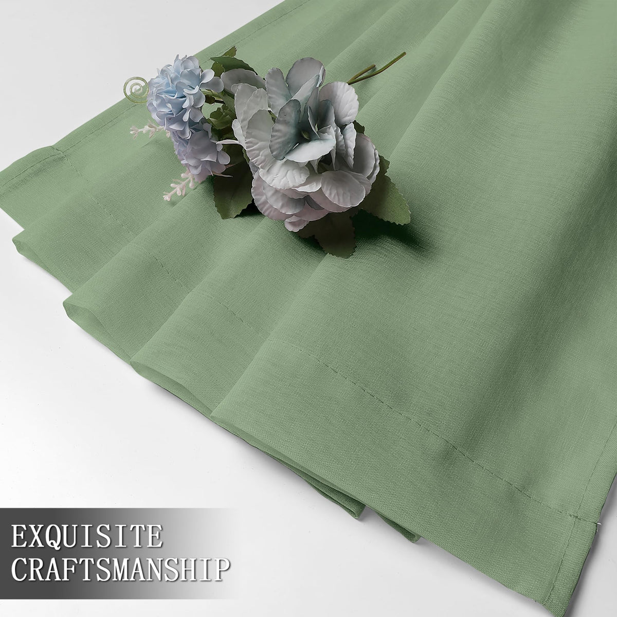 Short Sheer Curtain Living Room Linen Textured Curtains Sheer Light Filtering Voile Rod Pocket Curtain for Bedroom (2 Count)