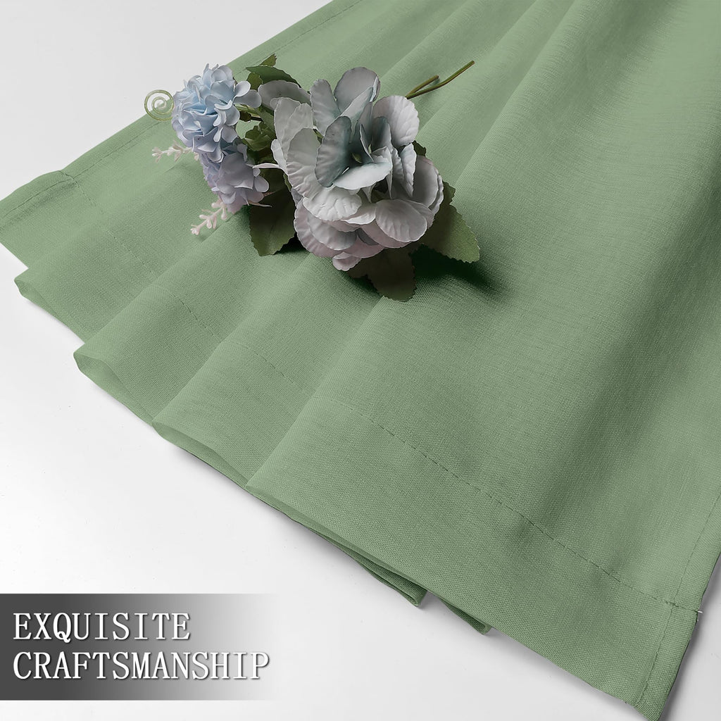 Sheer Curtains Linen Textured Bedroom Curtain Sheers Light Filtering Rod Pocket Voile Curtains for Living Room