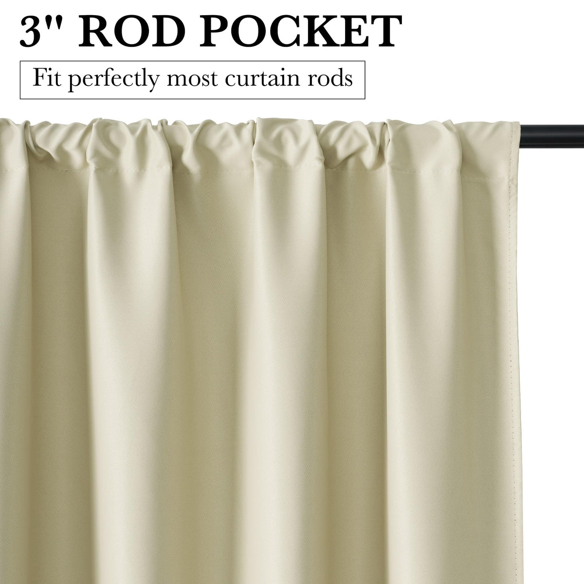 100% Blackout Bathroom Curtains Over Sink 24 inches Long (2 Count)