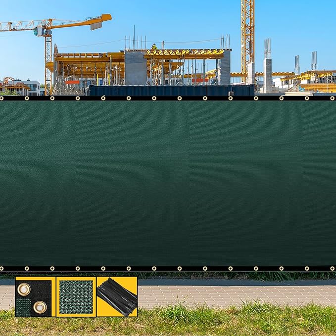 Customized 8' x 178' Green Fence Privacy Screen,with Bindings & Grommets,Heavy Duty for Gardens,Backyard,Patio,Tennis Court,Pool,Construction Project, We Make Custom Sizes