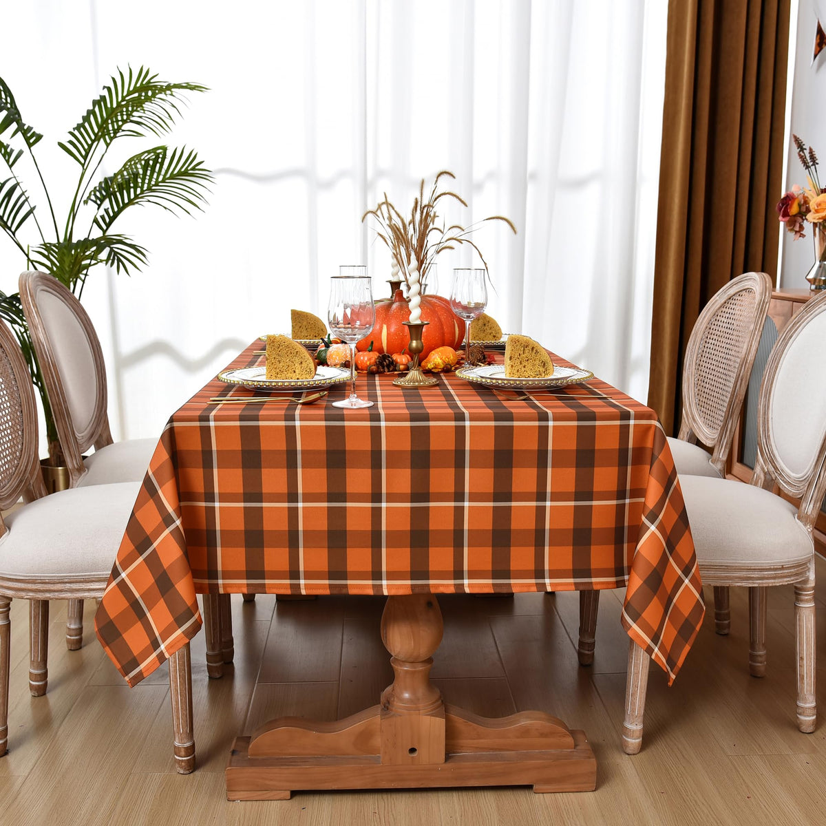 Gingham Plaid Tablecloth