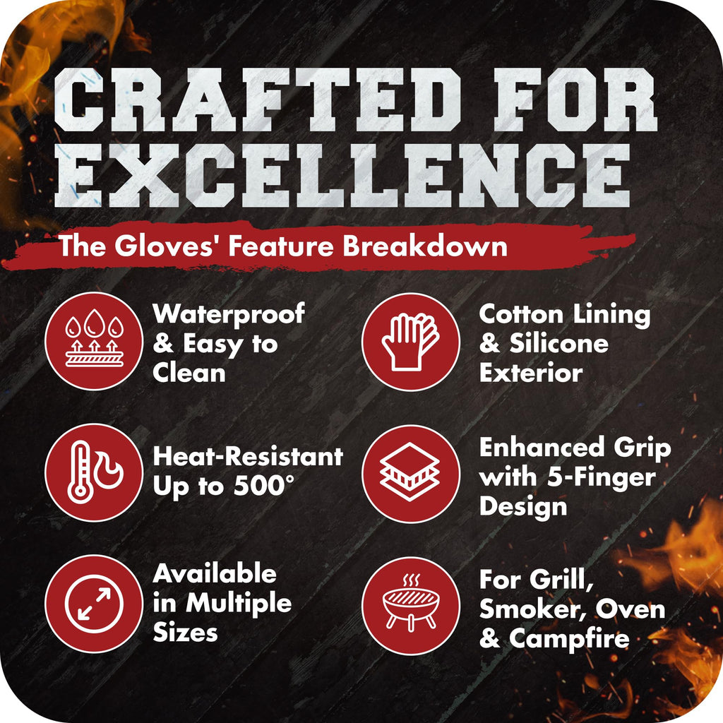 S Silicone Smoker BBQ Gloves (2 Count)